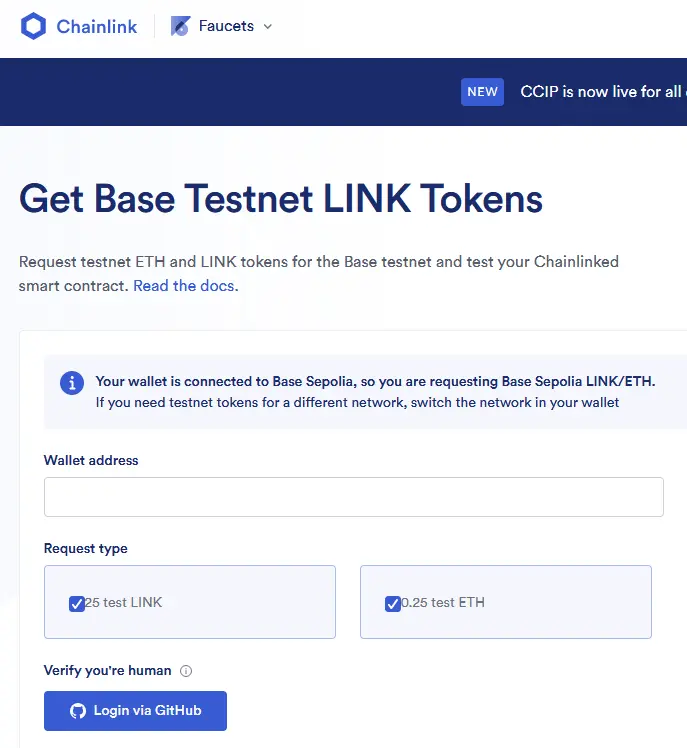 Connect to a Faucet to Receive Testnet Gas Tokens