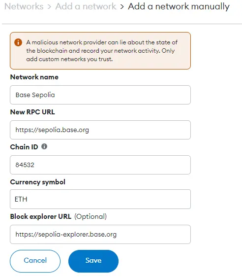 Configure MetaMask to Connect to Base Sepolia